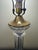 Transparent Mid Century Column Crystal Glass Lamp With Brass Base and Creamy White Lamp Shade For Sale - Image 8 of 11