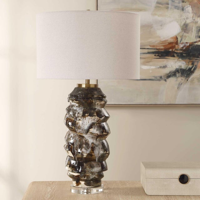 Contemporary Cuoco Mottled Brown Table Lamp For Sale - Image 3 of 6