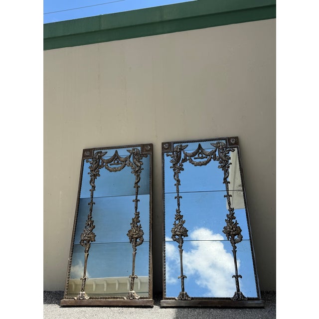 Stunning Elegant 18th Century Style Trumeau Mirrors For Sale - Image 4 of 4