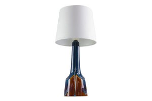 Danish Modern Blue and Brown Ceramic Table Lamp by E. Johansen for Søholm, 1960s