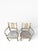 Pair of Vintage Maitland-Smith Silver & Gold Leaf Neoclassical Armchairs With New Designer Cushions For Sale In Boston - Image 6 of 14