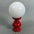 Modern White Murano Glass Table Lamp with Red Wood Base, 1960s For Sale - Image 3 of 11