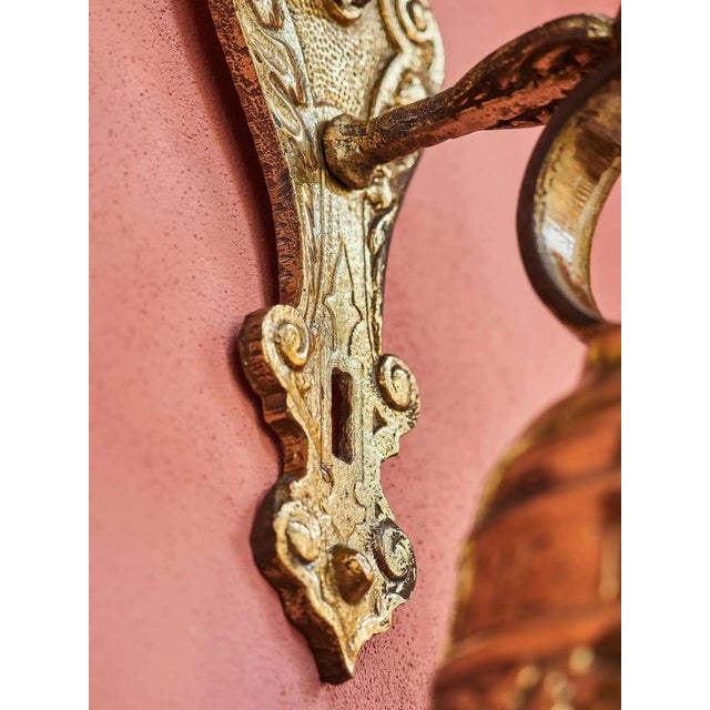Metal Large Hanging Door Bell in Cast Brass For Sale - Image 7 of 10