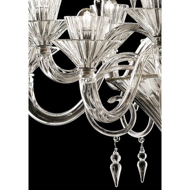 2020s Imperial Transparent Rigadin Murano Glass Chandelier For Sale - Image 5 of 5