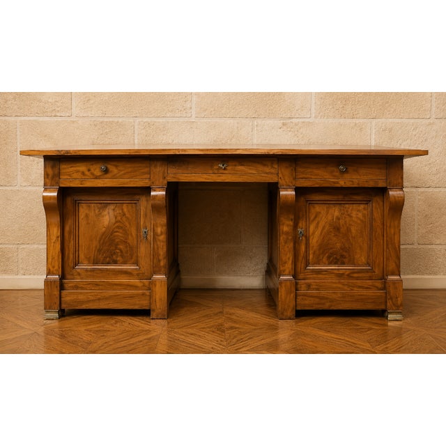 Mid-Empire Restoration Walnut Desk, 19th Century For Sale - Image 9 of 9