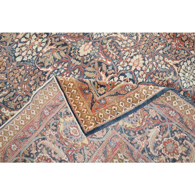Red Late 19th century Antique Tabriz Persian Rug - 9'8" x 15'4" For Sale - Image 8 of 12
