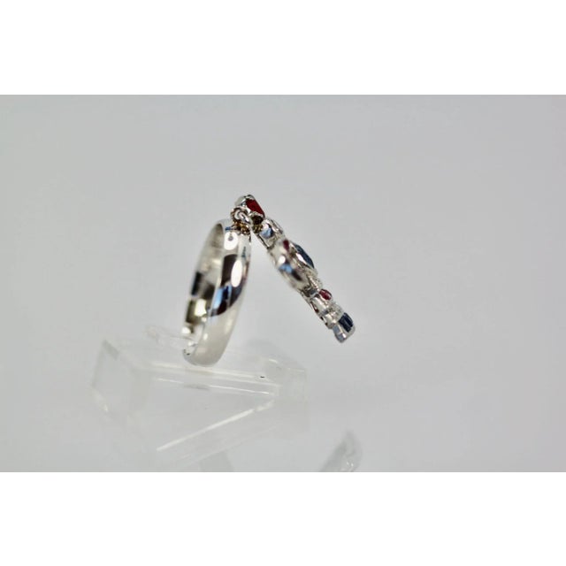 Metal 1920s Art Deco Platinum “Lady With a Fan” Charm Ring Size 6.25 For Sale - Image 7 of 9