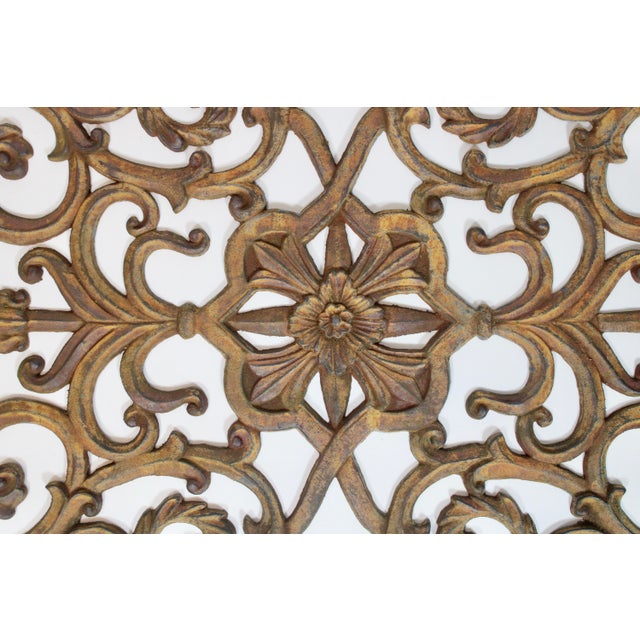 French Antique French Architectural Iron Wall Hanging (Pair Available) For Sale - Image 3 of 5