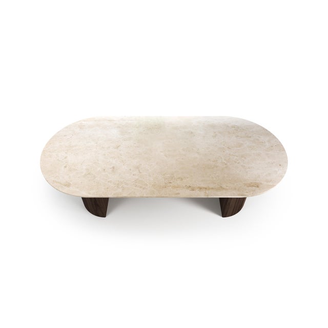 Refleko Crema Marble Dining Table from Stone Valley For Sale - Image 4 of 5