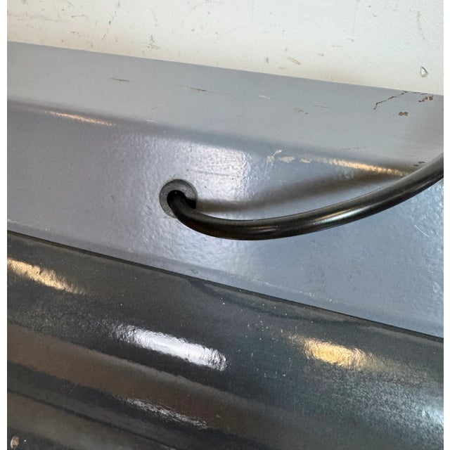 Industrial Grey Enamel Hanging Tube Light from Elektrosvit, 1960s For Sale - Image 11 of 18