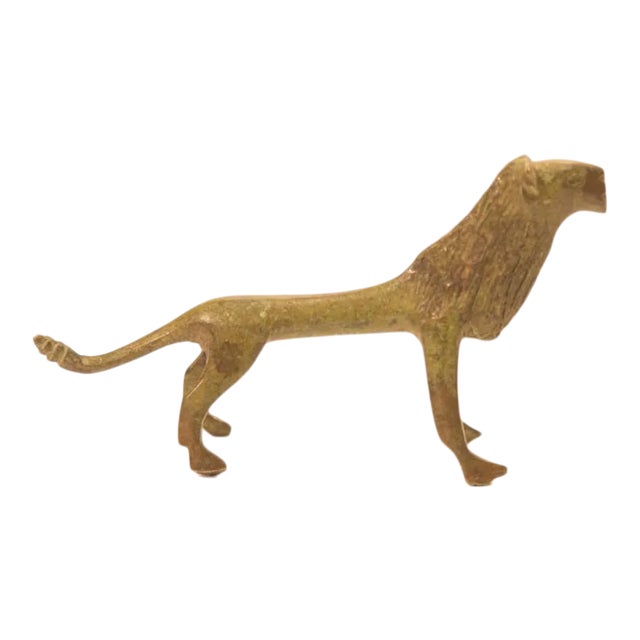 Vintage Large Male Lion Bronze Gold Weight For Sale