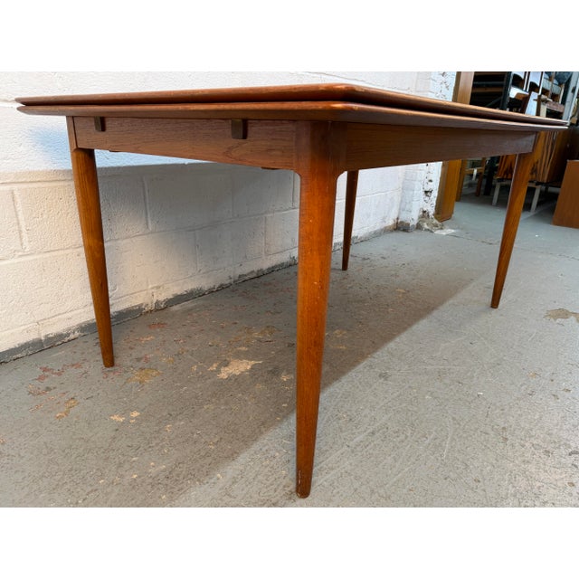 Mid 20th Century Skovmand & Andersen for Moreddi Teak Draw-Leaf Dining Table For Sale - Image 16 of 17