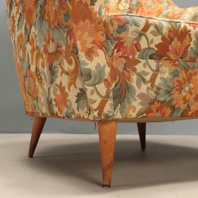 Vintage Armchairs in Fabric and Wood, Italy, 1950s For Sale - Image 6 of 9