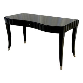 Hollywood Regency Style Ebonized Desk, Black Lacquer, Barbara Barry for Baker For Sale
