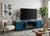 Vintage Distressed Cerulean Blue Doors Low Tv Stand Console Table Cabinet For Sale - Image 12 of 12