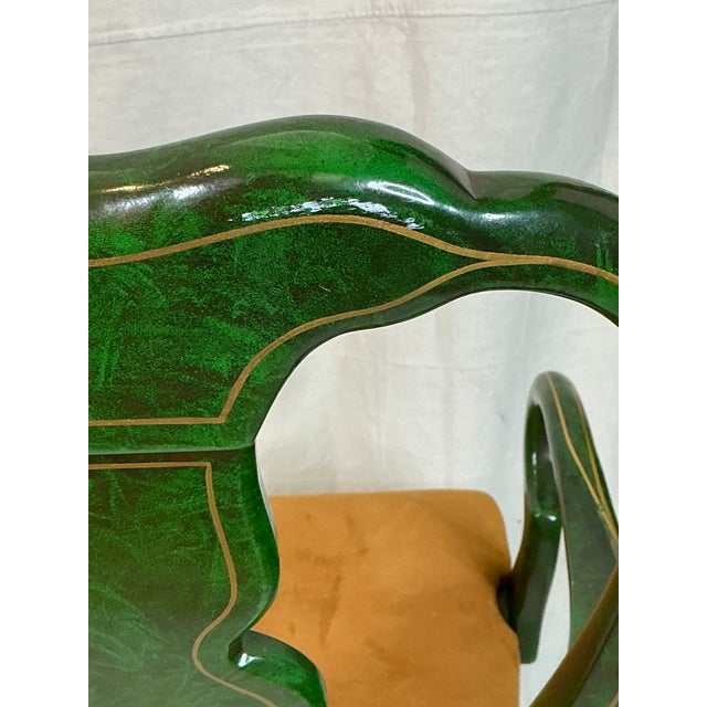 1980s Signed Norman Lundin Green Chinoiserie Armchair For Sale - Image 16 of 18