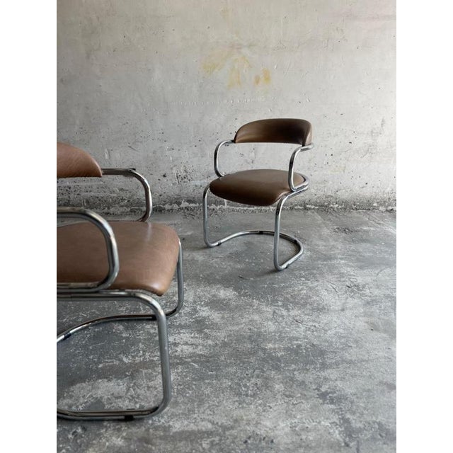 Vintage Italian Chrome and Skai Armchair, 1970s For Sale - Image 17 of 18