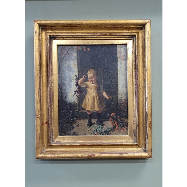 Antique Oil Painting by Pierre Joseph Toussaint For Sale - Image 10 of 13