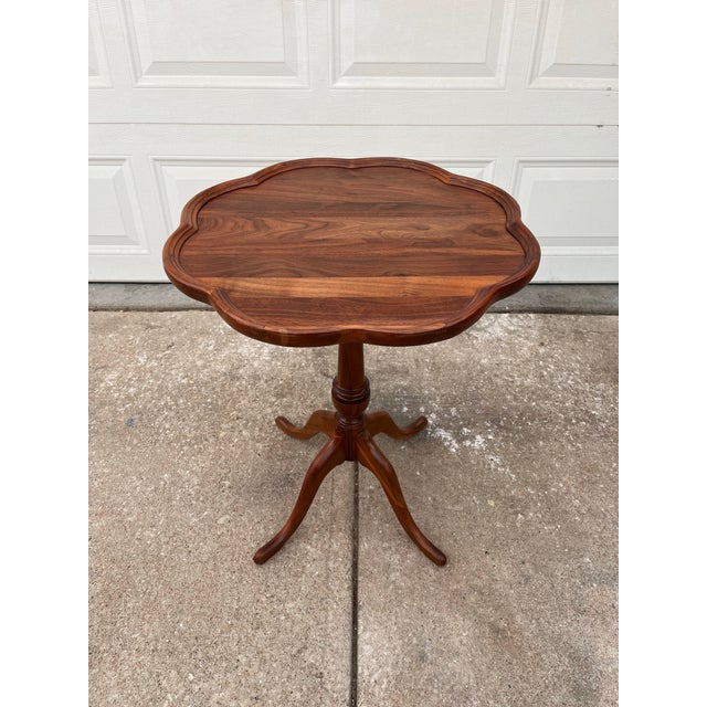 American Antique Mahogany Piecrust Side End Table- Newly Restored For Sale - Image 3 of 12