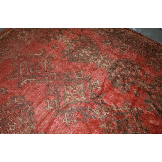 1900s Handmade Antique Turkish Oushak Rug 9' X 11' For Sale - Image 4 of 8