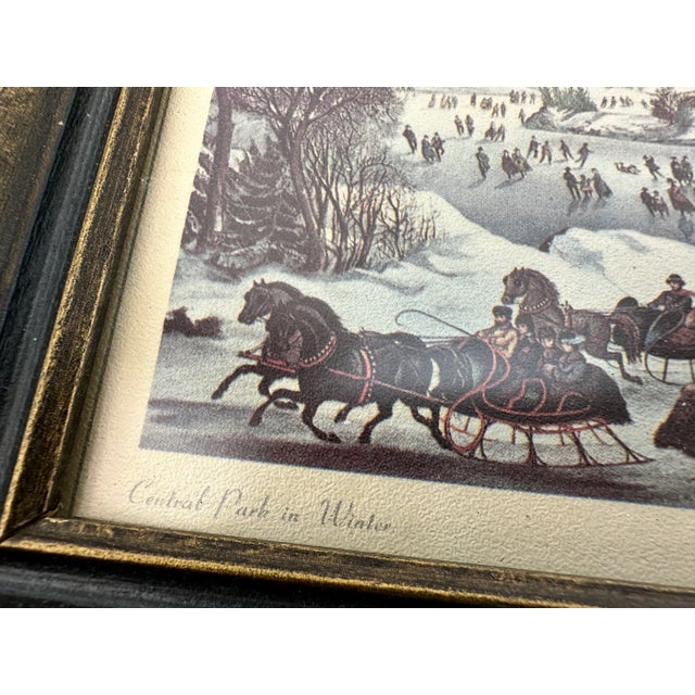 1900 - 1909 Vintage Currier and Ives Framed Winter Scenes, Set of 4 For Sale - Image 5 of 9