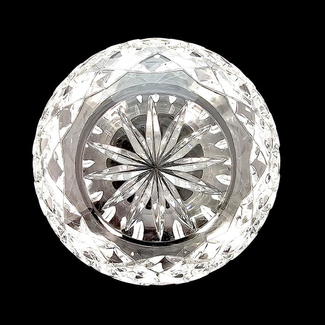 Transparent Late 20th Century European Deep-Cut Crystal Geometric Rose Bowl 5" For Sale - Image 8 of 9