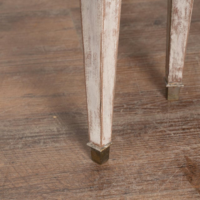 Pair, 19th Century Gray Swedish Gustavian Pair of Armchairs For Sale - Image 9 of 10