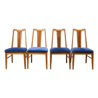 Blue Vintage Mid Century Dining Chairs For Sale