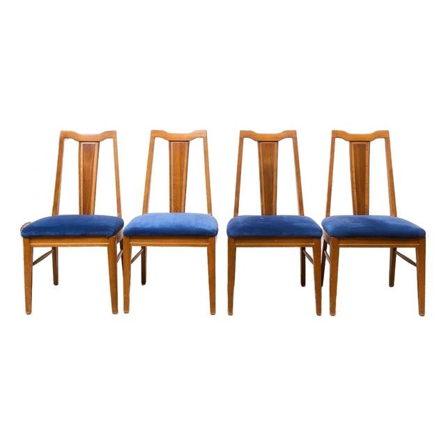 Blue Vintage Mid Century Dining Chairs For Sale