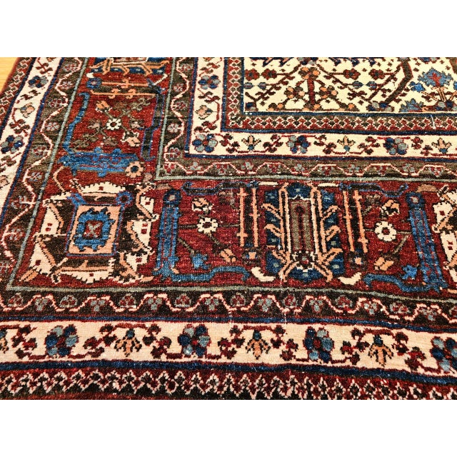 Vintage Joshegan Kashan Rug, Hand-Knotted Wool, Allover Weeping Willow Pattern, Ivory & Blue, 8x11 For Sale - Image 16 of 17