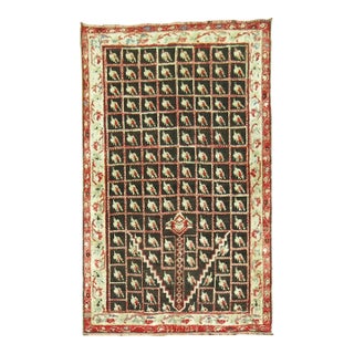 Brown Early 20th Century Antique Turkish Ghiordes Rug For Sale