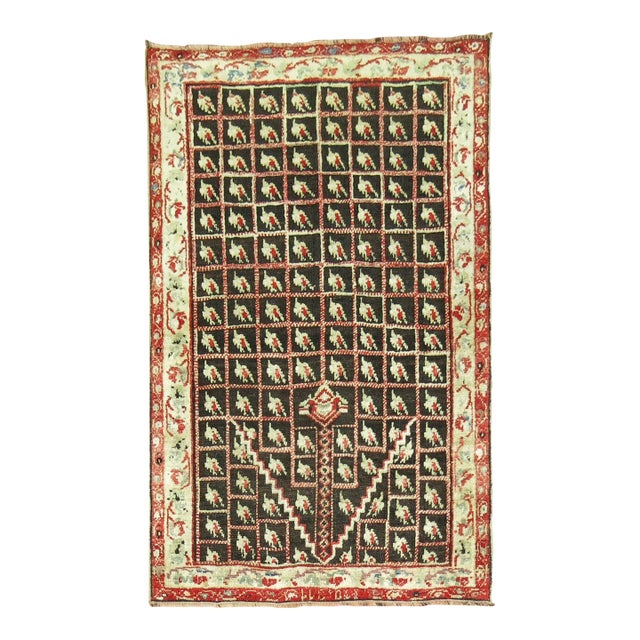 Brown Early 20th Century Antique Turkish Ghiordes Rug For Sale