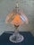 Vintage Yugoslavian 24% Lead Crystal Floral Boudoir Table Lamp For Sale - Image 12 of 12