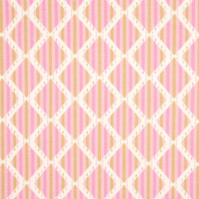 Contemporary SAMPLE - Schumacher Kai Striped Ikat Fabric In Pink For Sale - Image 3 of 4