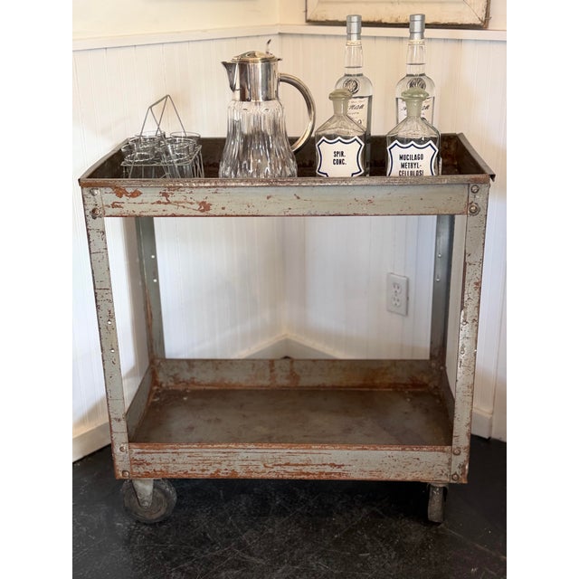 1950s 1950s Industrial Style Bar Cart For Sale - Image 5 of 7