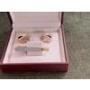 Silver Rare Vintage Balmain 1980s Cufflinks & Tie Bar In Original Champagne Velvet Case For Sale - Image 8 of 18