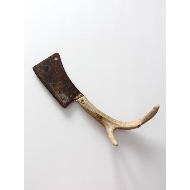 Vintage Cleaver With Antler Handle For Sale - Image 13 of 13