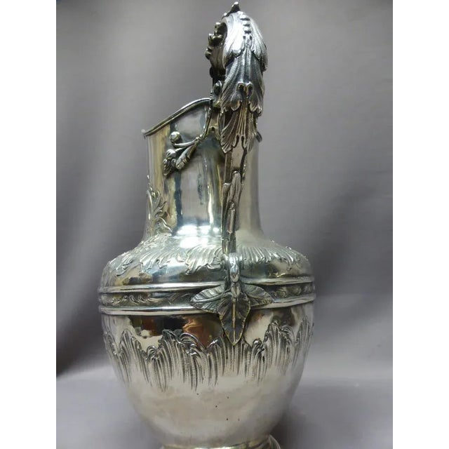 Metal 19th-Century Silver-Plated Ewer and Basin, Set of 2 For Sale - Image 7 of 12