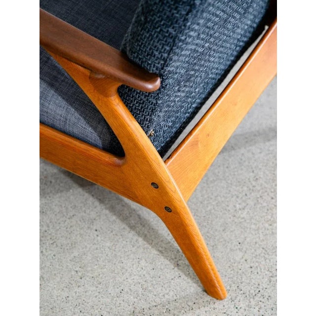 Mid Century Danish Modern Lounge Chair Recliner Christian Sorensen Teak Oak MCM For Sale - Image 11 of 12