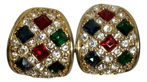 1980s Vintage Signed Swarovski Clip on Earrings, A Pair
