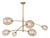 Artemis Mobile Chandelier, Natural Brass with Champagne Glass For Sale