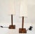 Mid-Century Modern Pair, Ida Table Lamp Wenge Wood & Bronze Signed Romeo Sozzi for Promemoria Italy For Sale - Image 3 of 13