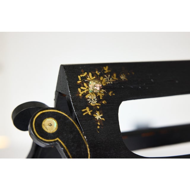 Adjustable Music Stand, Ebonized W Mother of Pearl Inlay, 19th Century Victorian For Sale - Image 11 of 18