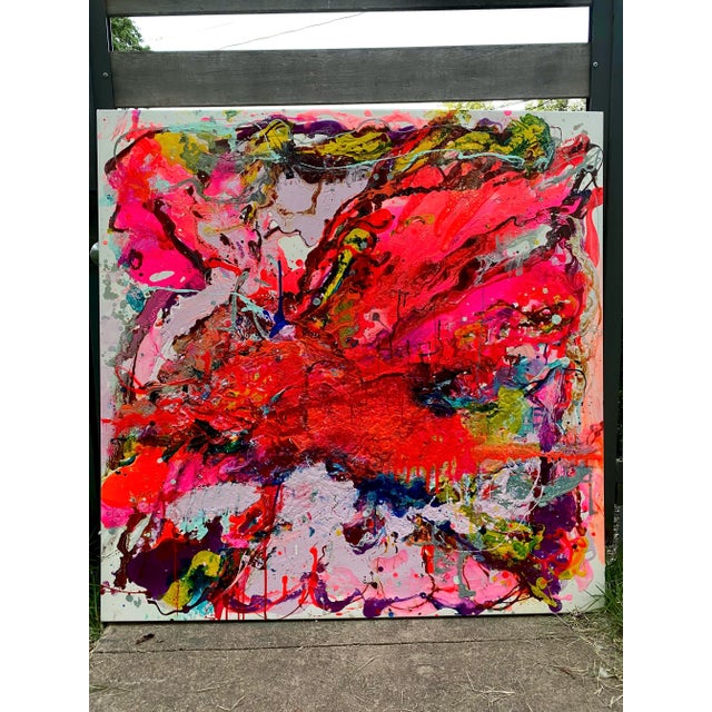 "Marshmallow Tequila Float" Contemporary Abstract Expressionist Mixed-Media Painting For Sale - Image 9 of 9