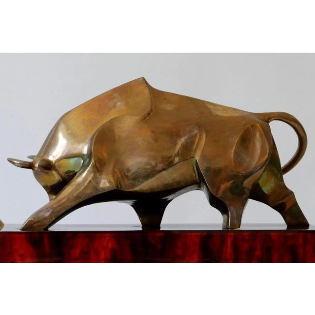 Large Italian Modernist Brass Bull Light Object or Table Lamp by D. Delo, 1970s For Sale - Image 9 of 18