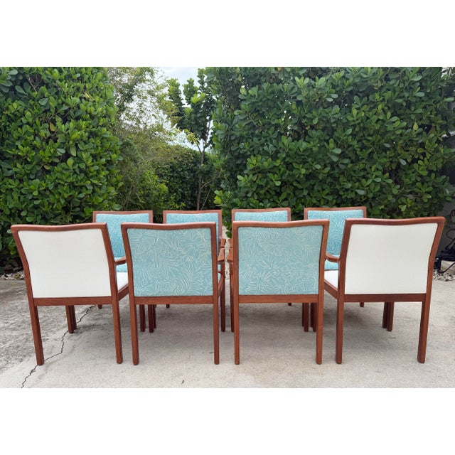 Jens Risom Vintage American Walnut Armchairs by Charles McMurray Designs, Set of 8 For Sale - Image 4 of 18