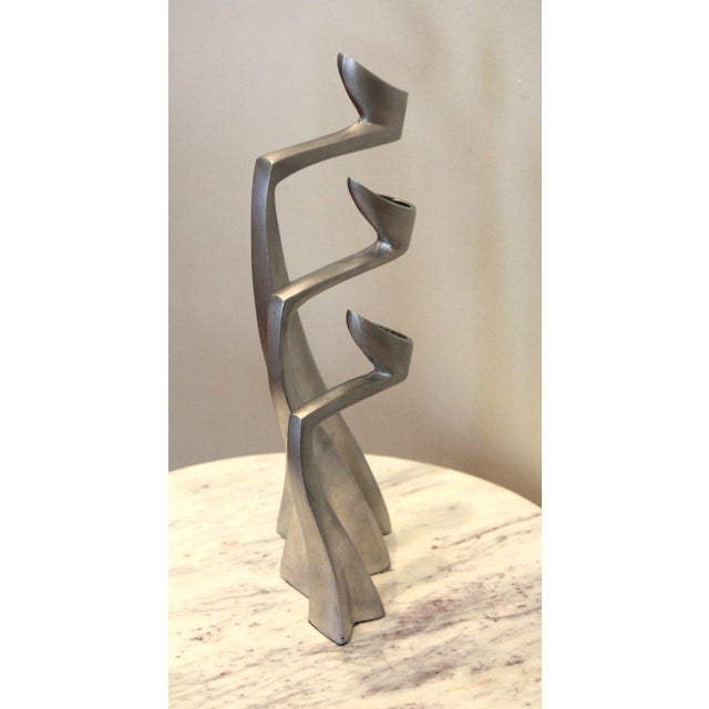 1980s Set of 3 Graduated Incredible Postmodern Vintage Matthew Hilton Swan Candlesticks For Sale - Image 5 of 9