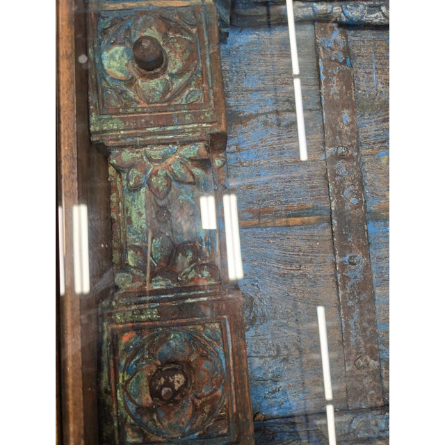 Rustic Antique Door Coffee Table With Glass Top For Sale - Image 3 of 8