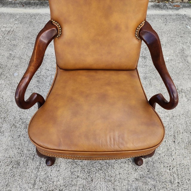 1970s Vintage Guerin Leather Armchair by Leathercraft For Sale - Image 5 of 17