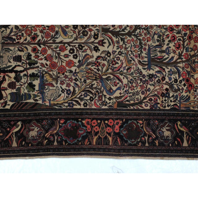 1920s 1920s Antique Tree of Life Persian Kashan Rug - 4′1″ × 6′6″ For Sale - Image 5 of 8